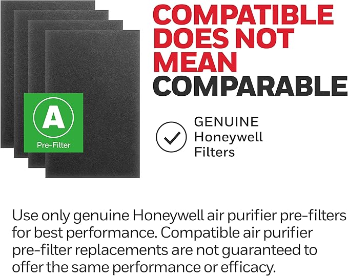 Honeywell HRF-A300 Air Purifier Pre Kit Filter,4 Piece Set - Allergen Air Filter Targets Dust,VOC,Pet,Kitchen,and Wildfire/Smoke Odors,(Pack of 2)