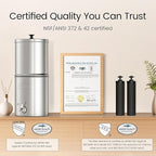 Waterdrop 1.5 Gallon Countertop Water Filtration System, NSF/ANSI 42&372 Certified Black Carbon Elements, Reduce Lead and Up to 99% Chlorine, for Home, Travel, Camping, Off-Grid