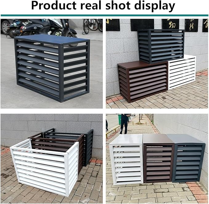 Aluminum Outdoor Condenser Protective Cover, freestanding Enclosure to Cover Garbage Or Ac Units, beautiful and durable appearance, suitable for gardens, balconies, walls, courtyards ( Color : THREE-B