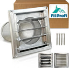(4 Inch) Wall Vent Cover with Metal Mesh Screen,Exterior Hood Vent for House,Extended air Pipe.
