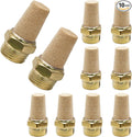 Zorfeter 10pcs Pneumatic Brass Exhaust Muffler Filter, 1/8" NPT Male Thread Hex Sintered Silencer Air Line Fitting