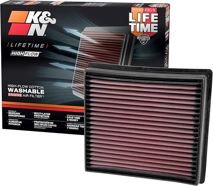 K&N Performance Diesel High-Flow Lifetime Engine Air Filter: Increase Power: Premium, Washable: Compatible with 2013-2024 RAM: 2500, 3500, 4500, 5500, 33-5005