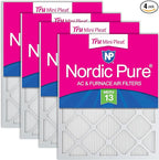 Nordic Pure 18x25x1 (Actual Size: 17 1/2 x 24 1/2 x 3/4) Tru Mini Pleat MERV 13 AC Furnace Air Filters – 2.5X More Media for Longer-Lasting, High-Efficiency Filtration - 4 Pack