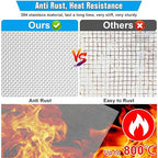 Valchoose 4PACK Stainless Steel Woven Wire Mesh Never Rust, Air Vent Mesh 11.8"X8.2"(300X 210mm), Hard and Heat Resisting Screen, 1mm Hole 20 Mesh Easy to Cut for Rodents Filters Window DIY Projects