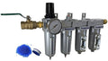 THB 4 Stage High Flow 70 Series Industrial Ultra Clean Compressed Air Filter Regulator Dryer Combination (1/2" NPT, Manual Drain)