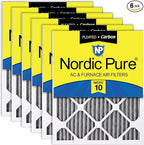 Nordic Pure 24x30x1 (Actual Size: 23 1/2 x 29 1/2 x 3/4) Furnace Air Filters MERV 10 Pleated Plus Carbon 6 Pack