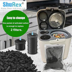 Odor Absorbing Carbon Refills for Fylecen Kitchen Smart Compost Bin, Replacement Activated Charcoal Filters Compatible with Fylecen Electric Kitchen Compost Filter