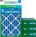 Filterbuy 12x20x4 Air Filter MERV 13 Optimal Smoke & Allergy Defense (4-Pack), Electrostatic Pleated HVAC AC Furnace Filters Replacement, Made in USA (Actual Size: 11.50 x 19.50 x 3.63)