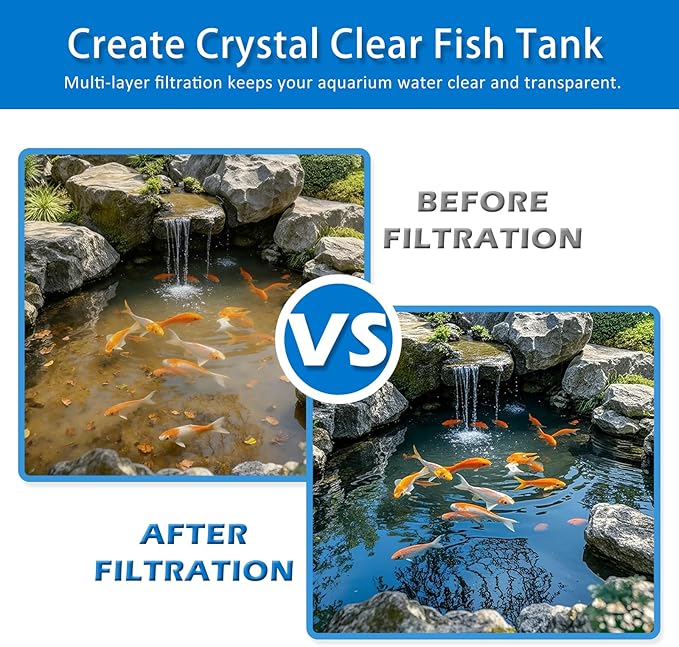 2" Thick Koi Pond Filter Pad, 18" x 72" Fish Pond Filters for Outdoor Ponds, Pond Filter Media, Pond Filter Material, White Bulk Roll-Cut to Size-Fit for Aquarium Filter Floss