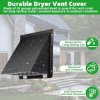 6 Inch Hooded Wall Vent with Mesh and Damper,6'' Exhaust Vent Cover,6in Dryer Vent Cover Outside Metal Wall Exhaust Duct Cap for Kitchen Range Hood/Bathroom Exhaust/Laundry-Galvanized Steel,Black