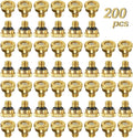 KUWAN 0.016" Orifice (0.4mm) Thread UNC 10/24 Brass Misting Nozzles Low Pressure Atomizing Misting Sprayer Water Hose Nozzle for Greenhouse, Landscaping, Outdoor Cooling Mister System (200PCS)