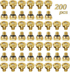 KUWAN 0.016" Orifice (0.4mm) Thread UNC 10/24 Brass Misting Nozzles Low Pressure Atomizing Misting Sprayer Water Hose Nozzle for Greenhouse, Landscaping, Outdoor Cooling Mister System (200PCS)