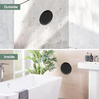 Vent Systems 8" Inch (Opening Dimensions) - Pack of 2 - Black Soffit Vent Cover - Plastic Round Air Vent Grille - Built-in Mesh Screen - HVAC Register Louver for Bathroom, Home, Kitchen