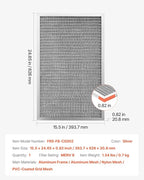 VEVOR Electrostatic Air Filter, 16x25x1 inch Washable & Reusable Aluminum AC/HVAC Furnace Filter, MERV 8 Long Lifetime, Healthier Home or Office (Actual Size: 15.5 x 24.65 x 0.82 in)