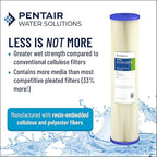 Pentair Pentek ECP5-BB Big Blue Sediment Water Filter, 10-Inch, Whole House Heavy Duty Pleated Cellulose Polyester Replacement Cartridge, 10" x 4.5", White End-Cap, 5 Micron