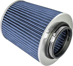 Mortar Aftermarket Auto Air Filter Replacement - Car Enthusiast Class Universal Cold Air Intake Gulps in More Air for More Engine Power & Passionate Induction Sound, 2.5 In, Blue