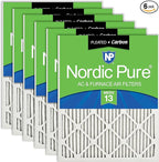 Nordic Pure 18x24x1 (Actual Size: 17 1/2 x 23 1/2 x 3/4) Pleated Air Filters MERV 13 Plus Carbon 6 Pack