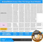 Updated W10169961A Range Hood Filter, Stove Vent Filter, Fits Whirlpool, Ikea, Kitchen Aid, Jenn Air, Aluminum Mesh Range Hood Grease Filters 10.5x12Inch, Hood Filters for Kitchen 2PCS