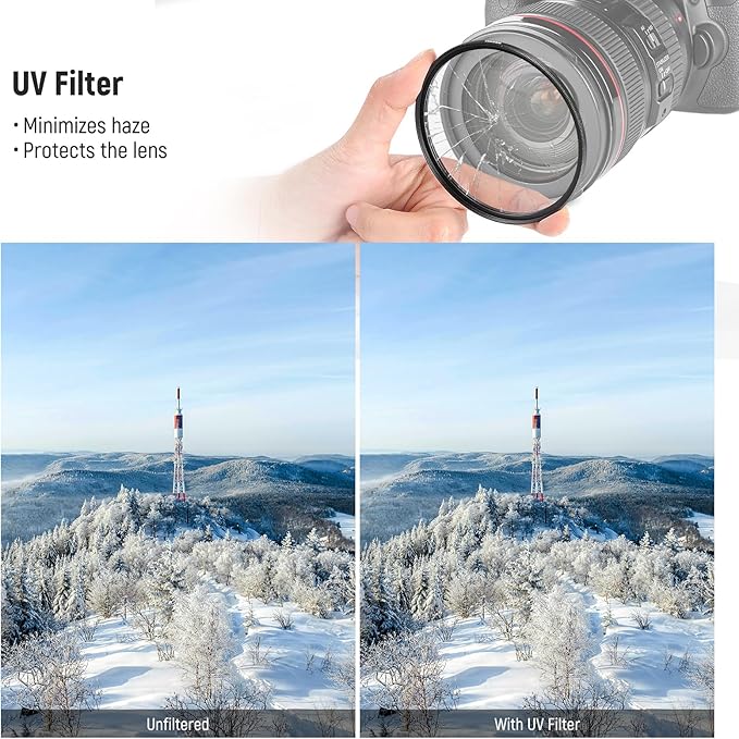 NEEWER 82mm UV/CPL/ND Lens Filter Kit, UV Protection + Circular Polarizing + Neutral Density (ND8) Camera Lens Filter Set with Multicoated Optical Glass, Slim Frame & Upgraded Foldable Storage Case
