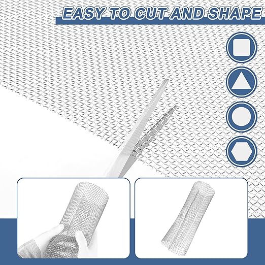 uxcell 12 Mesh 39" x 10" Woven Wire Mesh, 316 Stainless Steel Air Vent Filter Screen, Window Screen Mesh for DIY Projects Vents Cover Filtration Animals Fence