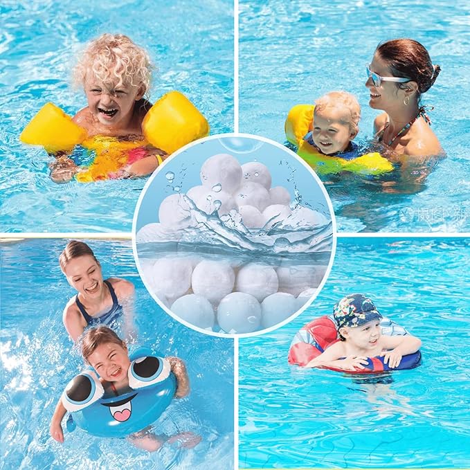 1.54 lbs Pool Filter Balls for Sand Filter, Eco-Friendly Reusable Pool Fiber Filter Balls Replace Pool Filter Sand, Pool Filter Media Balls for Swimming Pool (Equals 50 lbs Pool Filter Sand)