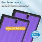 2 Pack HY4866 Multifunction Replacement Filters for MORENTO HY4866, WESTHEY HY4866, YIOU M1 Air Purifier, 3-in-1 HEPA Filter with High-Efficiency Activated Carbon Filter, Multifunction Version