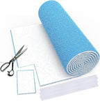 20 x 140" Air Vent Filters, 0.5-inch Thickness MERV 8 Filter Material, Cut Into About 100 Filters, HVAC Furnace Vent Filters for Home, Floor, Ceiling, Grilles (48PCS Adhesive Hook Tape)