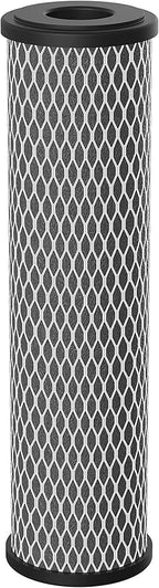 Pentair Pentek C1 Carbon Water Filter, 10-Inch, Under Sink Dual Purpose Powdered Activated Carbon-Impregnated Cellulose Replacement Cartridge, 10" x 2.5", 5 Micron, Black