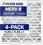 Filter King 11.25x11.25x1 Air Filter | 4-PACK | MERV 8 HVAC Pleated A/C Furnace Filters | MADE IN USA | Actual Size:: 11.25 x 11.25 x .75"