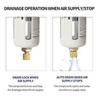 BLCH 1/2" NPT Air Line Dryer - Air Dryer for Compressor,Compressed Air Dryer Air Drying System AF4000-04 Manual Drain Poly Bowl 0-160 PSI 5μm