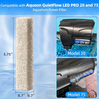 AQUANEAT Replacement Ammonia Reducer Pads Compatible with Aqueon QuietFlow 20 and 75 LED PRO Aquarium Power Filter (6)