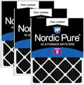 Nordic Pure 12x24x1 (Actual Size: 11 1/2 x 23 1/2 x 3/4) Pure Carbon Pleated Odor Reduction Furnace Air Filters 3 Pack