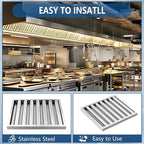 Stainless Steel Commercial Kitchen Hood Filter 24.5W x 19.5H Inch Range Hood Baffle for Grease Rated Commercial Kitchen Exhaust Hood 7 Grooves Hood Filter (5 Pack)