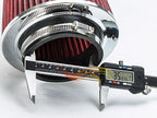 RED 3.5" 89 mm Inlet Narrow Air Cone Replacement Performance Washable Clamp-On Dry Air Filter