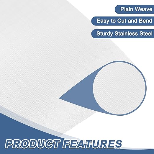 uxcell 80 Mesh 79" x 16" Woven Wire Mesh, 304 Stainless Steel Air Vent Filter Screen, Window Screen Mesh for DIY Projects Vents Cover Filtration Animals Fence
