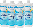 Doheny's Pool Filter Cleaner Degreaser | 100% Professional-Grade | Prevents Sand Bed Channeling & Cleanses Your Filter | Ideal For Cleaning Sand, D.E. & Cartridge Filters | Set Of (4) - 1 QT Bottles