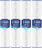 C5030 Pool Filter Cartridges, Compatible with Hayward SwimClear C5030, C5020, C5025, Replaces Hayward CX1280XRE, Pleatco PA131-PAK4, Unicel C-7494, Filbur FC-1227, 131 sq. ft, 4-Pack