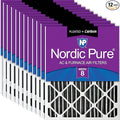 Nordic Pure 20x20x2 (19 1/2 x 19 1/2 x 1 3/4) Furnace Air Filters MERV 8 Pleated Plus Carbon 12 Pack