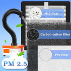 (6”× 6”) H13 Replacement Filter Compatible with KOONE & M-T Solder Fume Extractor,Smoke Purifier, Laser Engraving System Replacement Filter 3x Hepa, 6x Per Filters