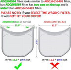 ADQ566564 Lint Filter Replacement for LG and Kenmore Dryers, Rim Without Felt Seal, Ultra Durable Lint Screen Trap with Dryer Vent Lint Brush