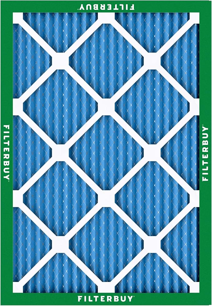 Filterbuy 16.38x21.5x1 Air Filter MERV 13 Optimal Smoke & Allergy Defense (3-Pack), Electrostatic Pleated HVAC AC Furnace Filters Replacement, Made in USA (Actual Size: 16.50 x 21.50 x 0.75)