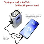 Mini Emergency Water Pump (1000ml/min) Compatible with Membrane Sawyer LifeStraw Personal Water Filter for Hiking, Built-in 2000mAh Power Bank, 3-Speed Adjustable Flashlight & SOS Signal Light, IPX3