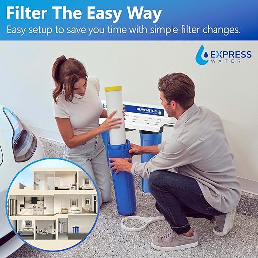 Whole House Water Filter System| Heavy Metal| 3 Stage Water Purifier Whole Home, Top-Tier Heavy Metal Filter Produces Overachieving H2O, Specially Targets Lead, Arsenic, Chromium, Reduces Chlorine