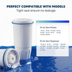 Upgraded Water Filter Replacement Fit for Zero Pitcher and Dispenser ZR-001 ZR-004 ZP-006 ZR-017, Five-Stage Filter System, Effectively Reducing Lead, Chromium, and Contaminants, 2 Packs, By BOGDA