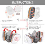 AirGearPro C-500 Filters for Reusable Respirator Mask | Anti-Dust Respirator filters Ideal for Painting, Woodworking, Construction, Sanding, Spraying, Chemicals, DIY etc