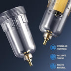 TAILONZ PNEUMATIC 1/4 Inch NPT 3 in 1 Air Filter Pressure Regulator Combo Piggyback, Air Tool Compressor Filter with Gauge AF2000+AF2000+AR2000