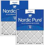 Nordic Pure 12x12x1 (Actual Size: 11 3/4 x 11 3/4 x 3/4) Pleated MERV 12 Air Filters 2 Pack
