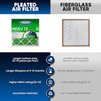 10x20x1 MERV 13 Air Filters, 6-Pack, Actual Size: 9.70" x 19.70" x 0.75", Pleated Design with Enhanced Filter Media for Superior Filtration,Perfect for HVAC, AC & Furnace Systems