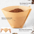 Coffee Filters #4, Unbleached Natural Coffee Filters 8-12 Cup, Disposable Coffee Filters, 4 Cone Paper Compatible with Ninja Coffee Maker, Pour Over and Drip Coffee Maker, 400 Count