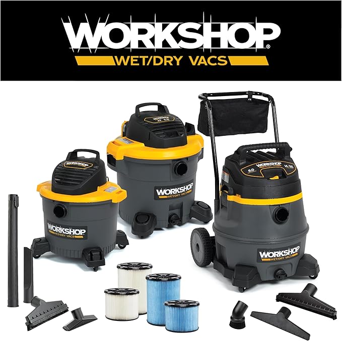 WORKSHOP Wet/Dry Vacs Vacuum Filters WS13045F HEPA Media Filter For Shop Vacuum Cleaner (Single HEPA Media Filter For Wet/Dry Vacuum Cleaner) Fits WORKSHOP 3-Gallon to 4.5-Gallon Shop Vacuum Cleaners